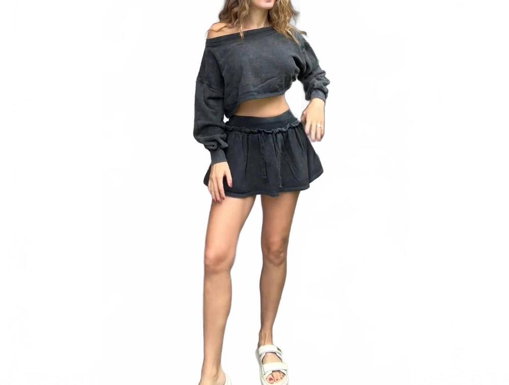 NEW LABIZ FASHION luna active skirt set in charcoal